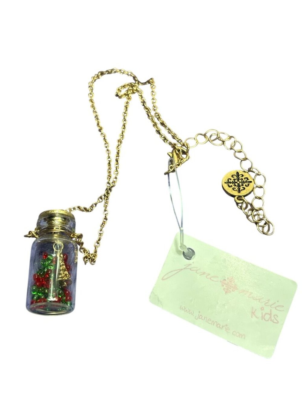 Jane Marie Kids Christmas Charm Jar Pendant Necklace Christmas Tree Bead New